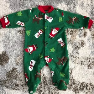 Holiday Christmas newborn fleece pajama Carters